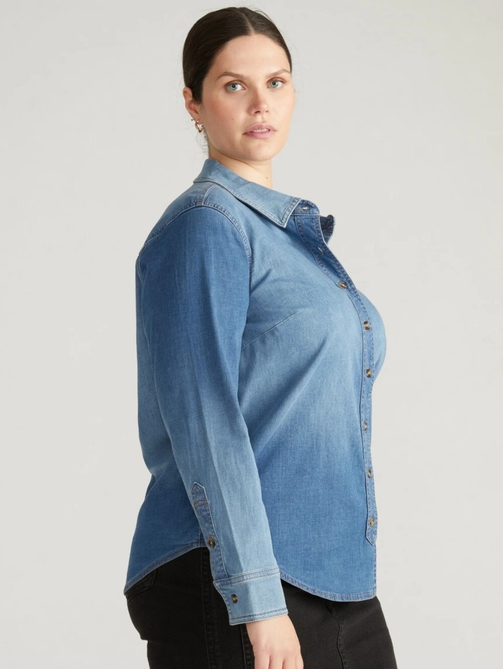 Universal Standard NWT Minimalist Stretch Cotton Chambra Shirt Size L 22/24